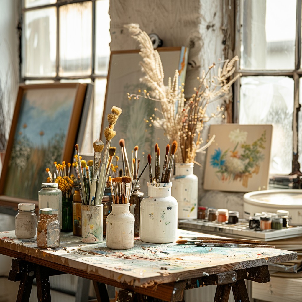 Free Art Studio View Image - Art, Studio, Brushes | Download at StockCake