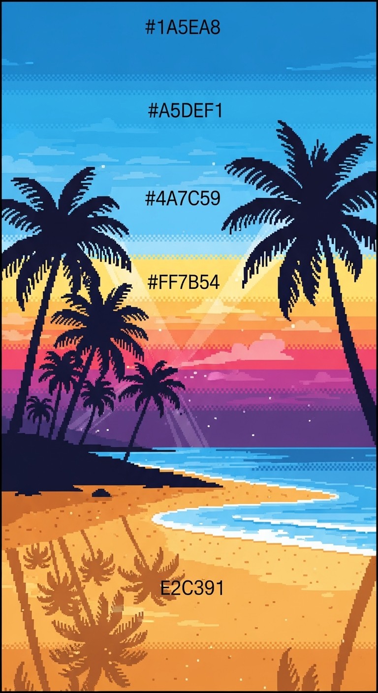 Free Pixel Paradise Sunset Photo - Sunset, Pixel, Beach | Download at ...