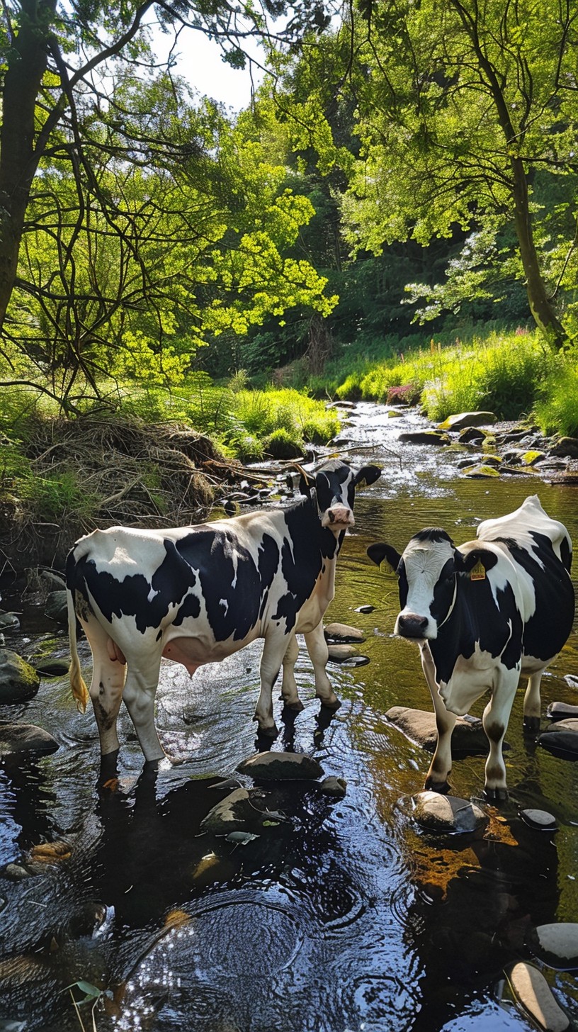 Free Cows Among Nature Photo - Cows, Stream, Nature | Download at StockCake