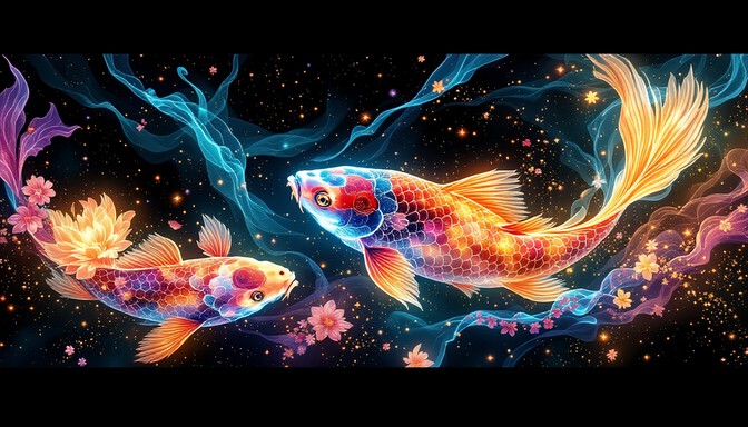 Free Cosmic Koi Journey Image - Koi, Fish, Cosmic | Download at StockCake