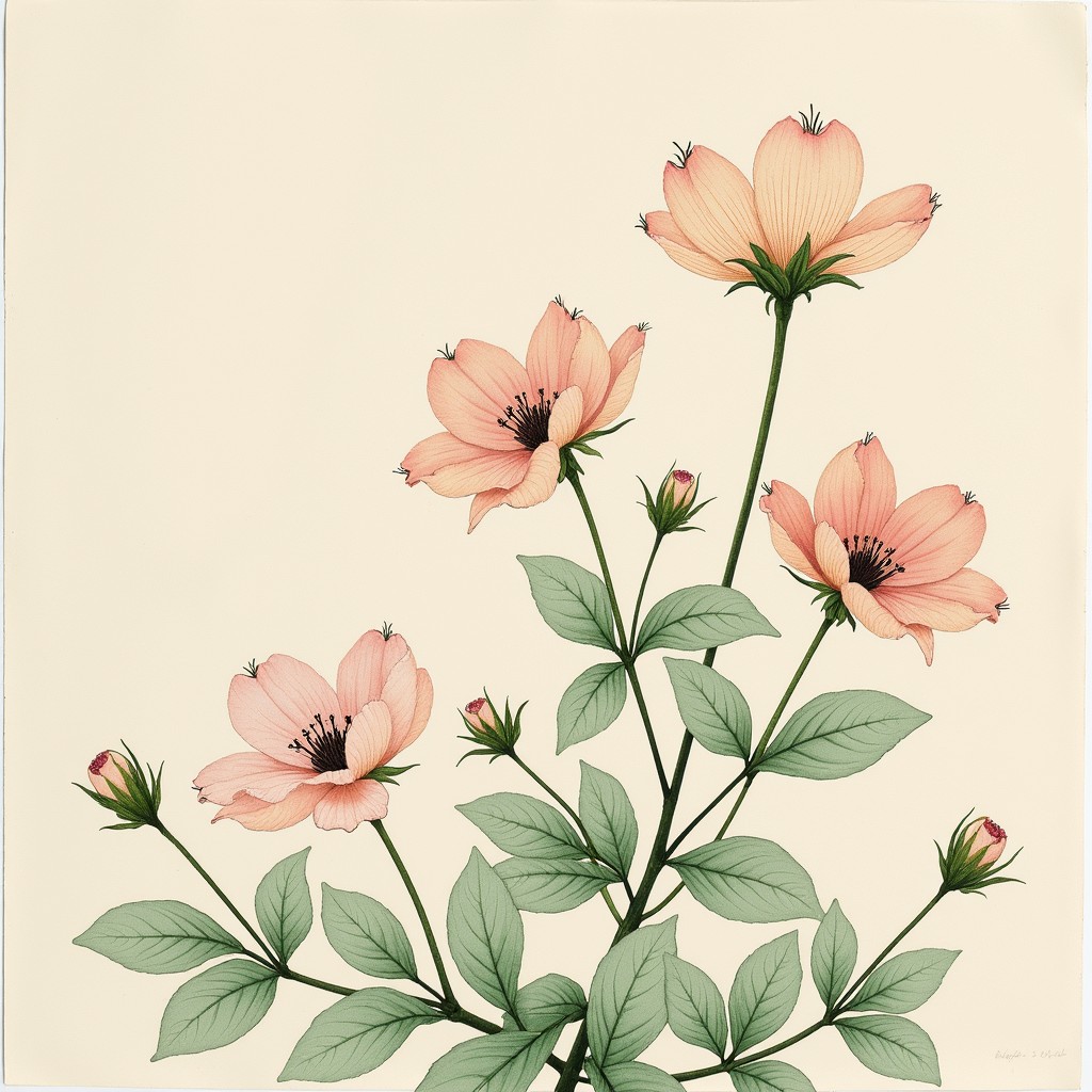 Free Delicate Botanical Bloom Image - Botanical, Floral, Pink ...