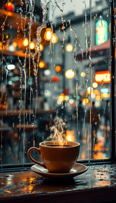 Free Rainy Cafe Comfort Image - Rain, Cafe, Coffee | Download at StockCake