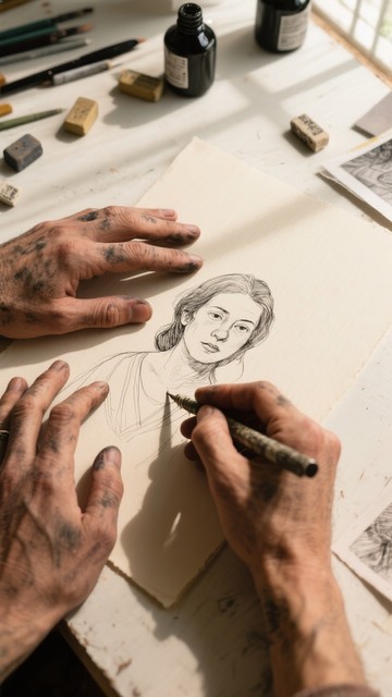 Free Portrait sketch emerging Image - Art, Drawing, Sketch | Download ...