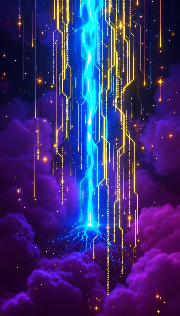 Free Digital Knowledge Stream Image - Cyberpunk, Holographic ...