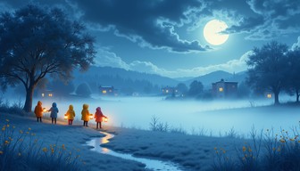 Free Moonlit Fog Explorers Image - Moonlight, Fog, Children | Download ...
