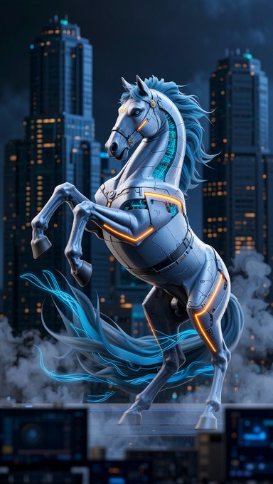 Free Digital Equine Power Image - Cyberpunk, Horse, Robotic | Download ...