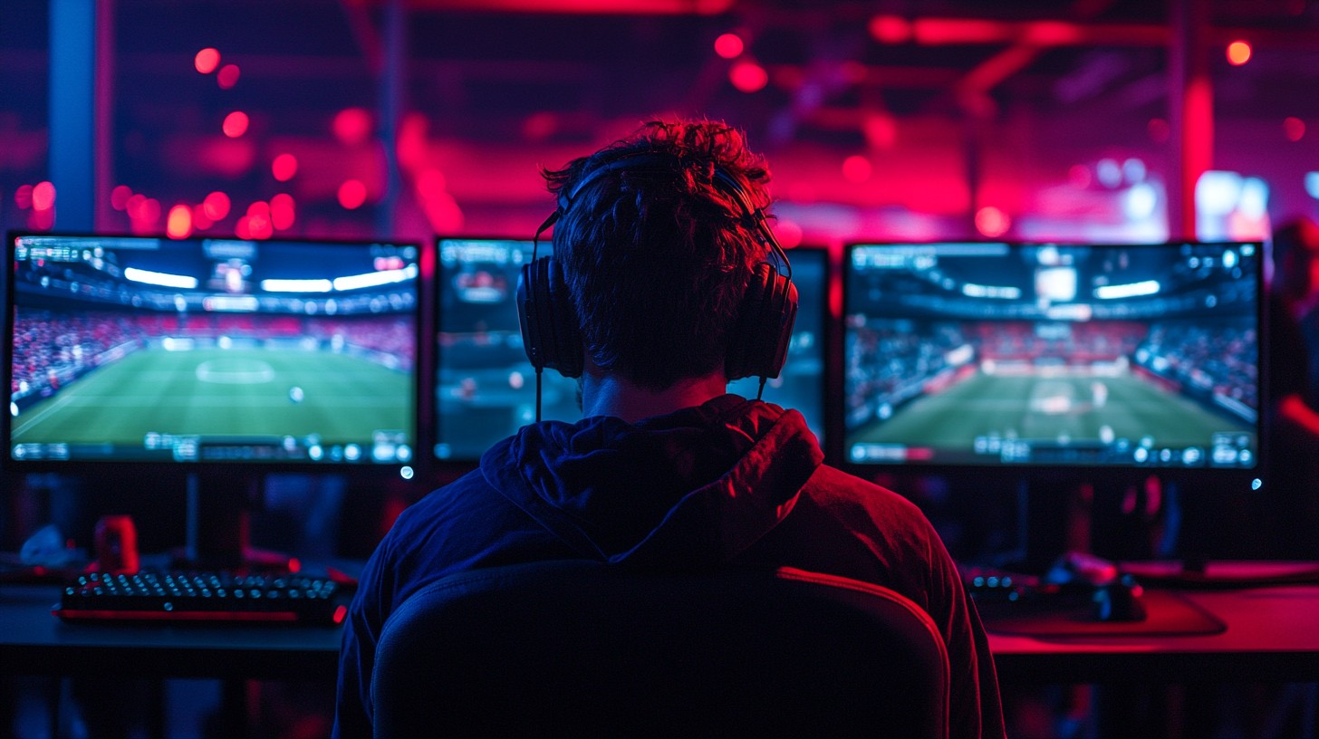 Free Gamer playing intensely Image - Gamer, Football, Headphones ...