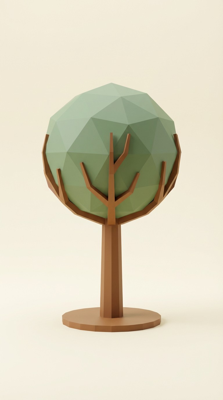 Free Geometric Tree Art Image - Tree, Geometric, 3d | Download at StockCake