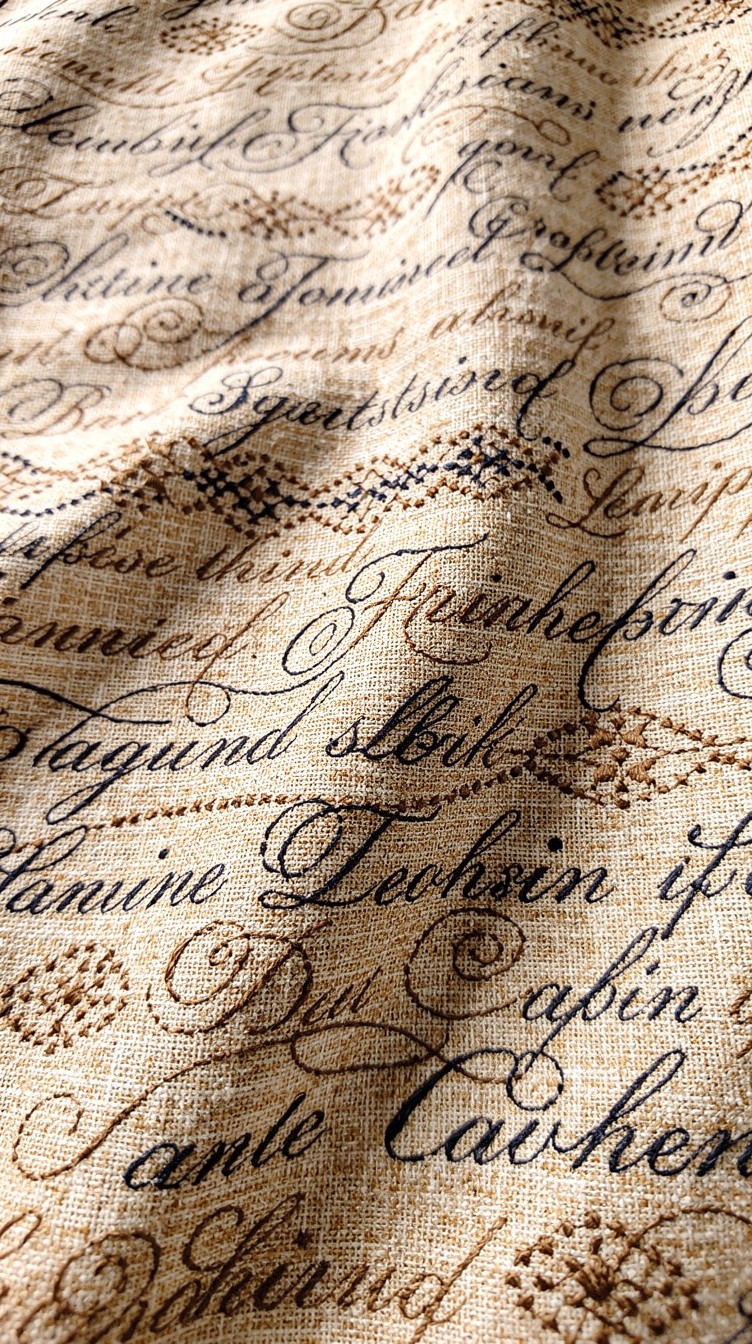 Free Vintage Script Textile Image - Calligraphy, Textile, Fabric ...