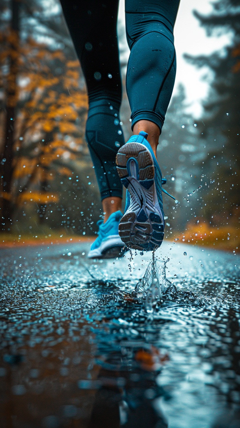 Free Running on Rain Image - Running, Rain, Shoes | Download at StockCake