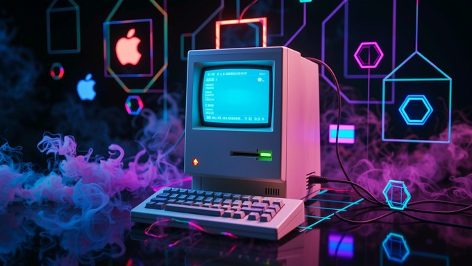 Magenta Computer Free Retro Cyberpunk Computer Image - Computer, Vintage, Retro ...