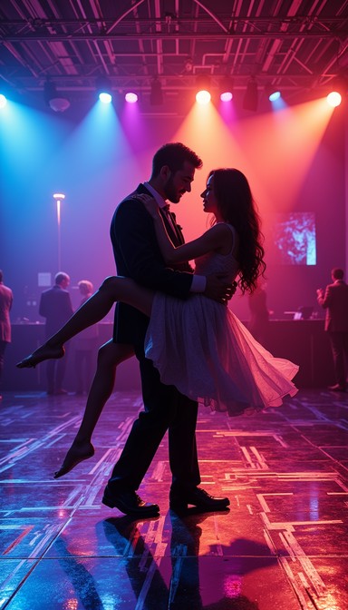 Pink Partner Dancing Free Silhouetted Dance Partners Image - Nightclub, Dance, Silhouette ...