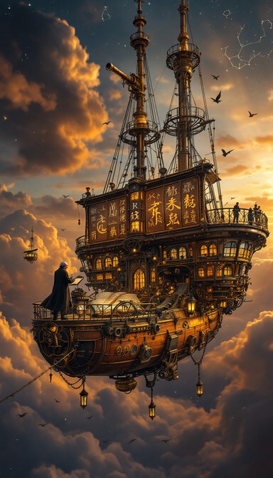 Free Steampunk Sky Journey Image - Steampunk, Airship, Clouds ...