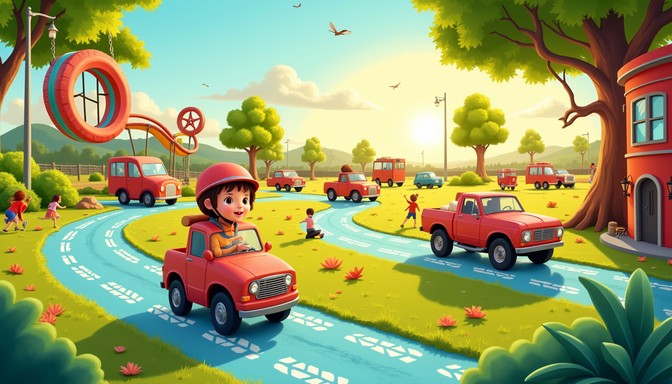 Free Kids driving karts Image - Kids, Playground, Sunny | Download at ...