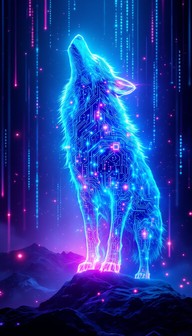 Free Luminous Digital Wolf Image - Wolf, Digital, Cyber | Download at ...