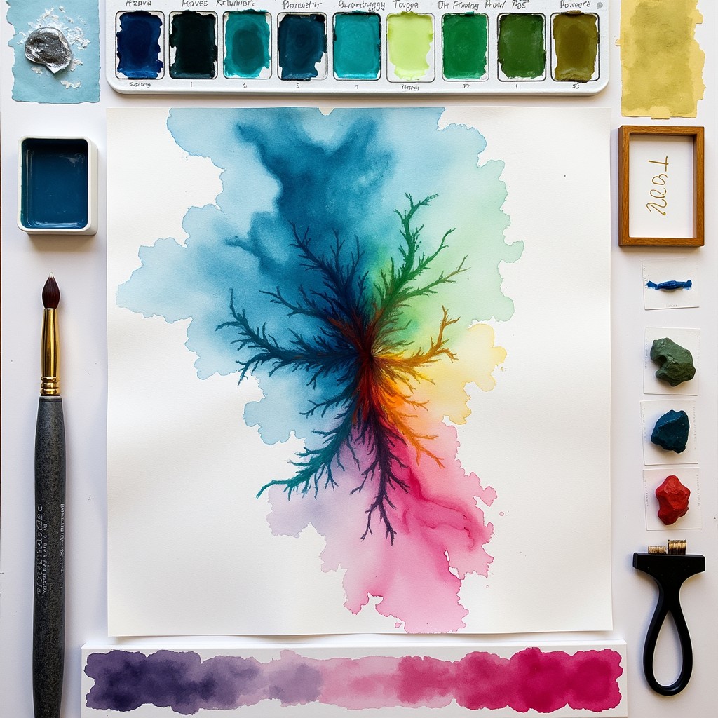 Free Colorful Branching Watercolor Image - Watercolor, Rainbow ...