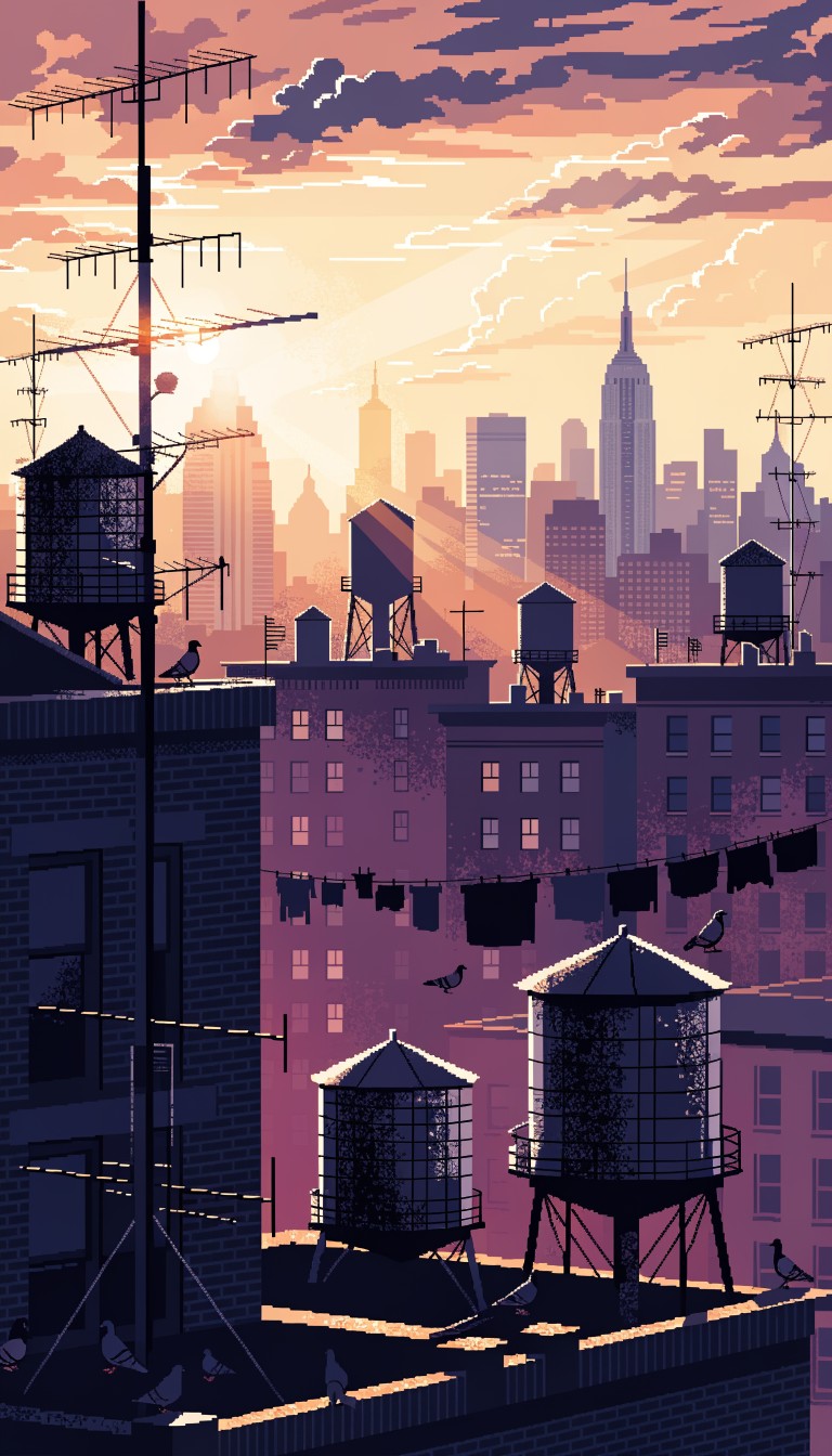 Free Urban Sunset Pixels Image - Cityscape, Rooftop, Sunset | Download ...