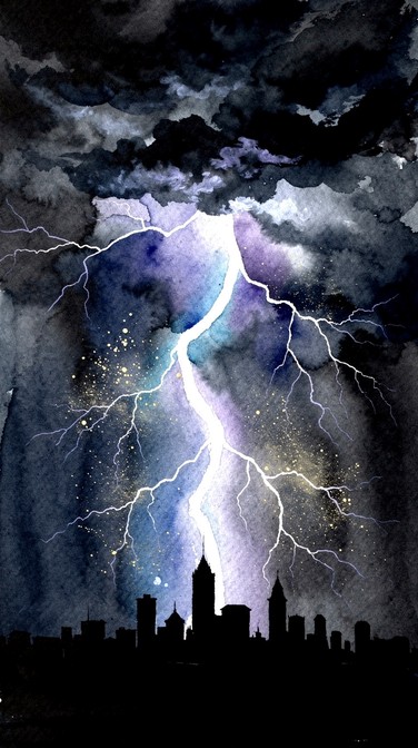 Free Electric Storm Energy Image - Watercolor, Abstract, Lightning ...