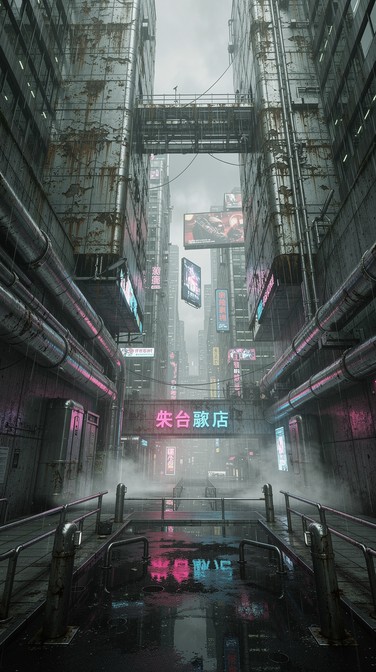 Free Neon Rain Alley Image - Cyberpunk, Dystopian, Futuristic ...