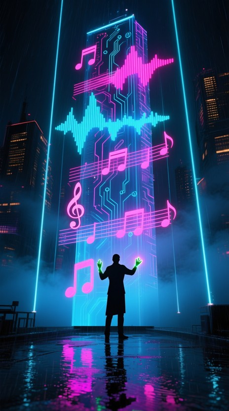 Conductor Visual Free Neon Music Conductor Photo - Cyberpunk, Neon, Music | Download at ...