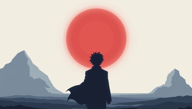 Free Solitary Crimson Dawn Image - Silhouette, Sunset, Anime | Download ...