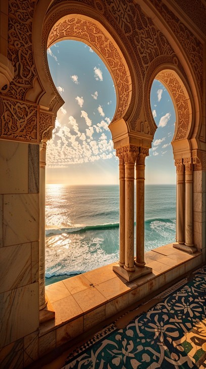 Archade View Free Seaside Arched View Image - Architecture, Ocean, Sunset | Download ...