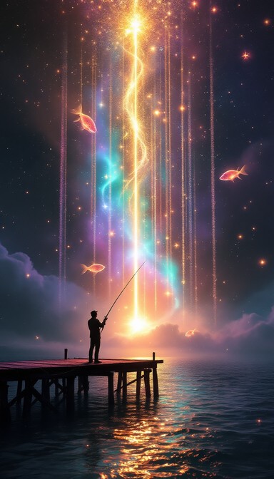 Free Fishing Among Stars Image - Fisherman, Silhouette, Ocean ...