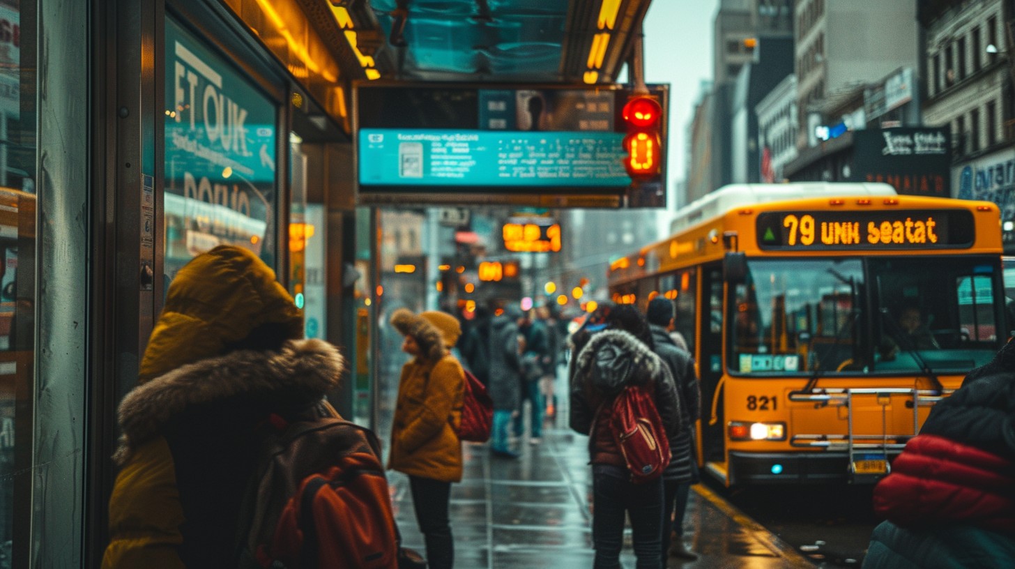 Free City Bus Stop Image - City, Bus, Stop | Download at StockCake