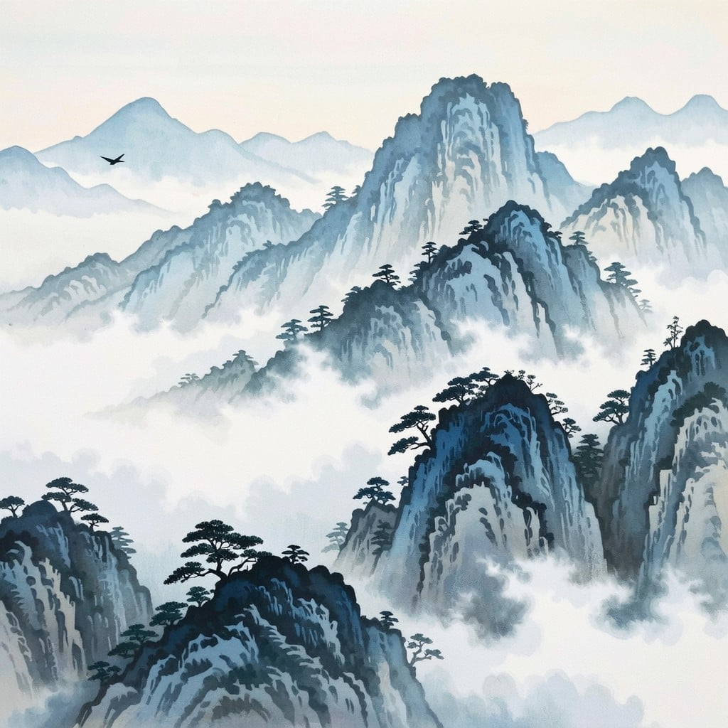 Free Misty Mountain Serenity Image - Mountains, Mist, Landscape