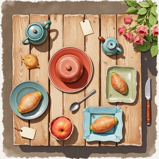 Free Rustic Tea Setting Image - Teapot, Pastries, Rustic | Download at ...