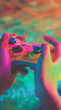 Free Vibrant Gaming Session Image - Gaming, Controller, Colorful ...