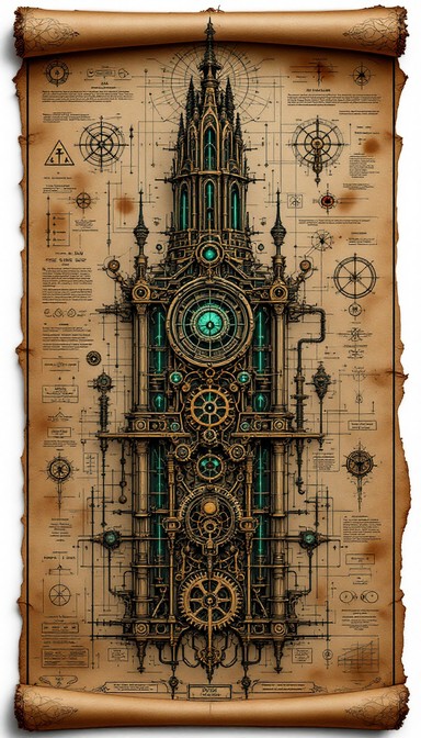 Gothic Machine Colors Free Gothic Machine Blueprint Image - Blueprint, Gothic, Victorian ...