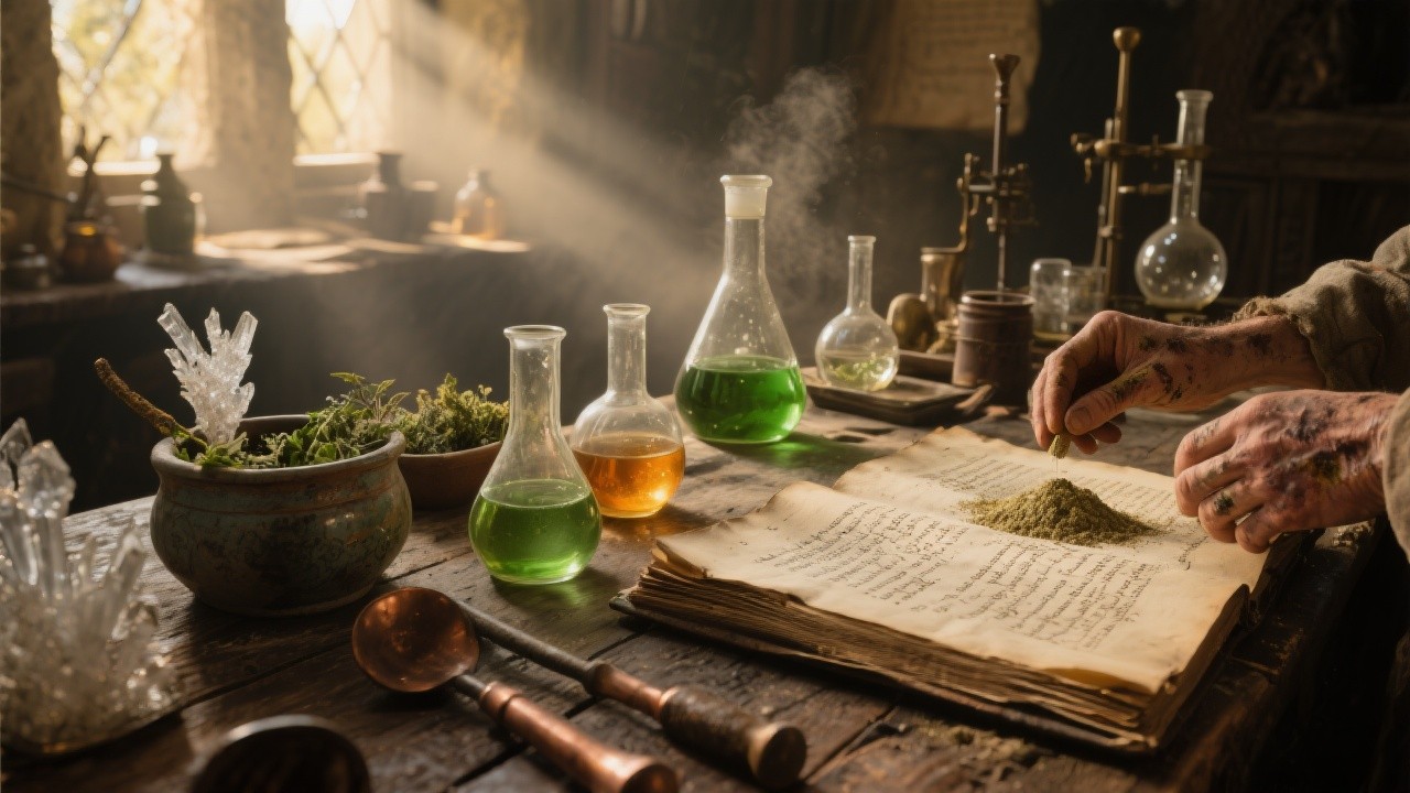 Free Ancient Alchemy Workshop Image - Alchemy, Laboratory, Medieval ...