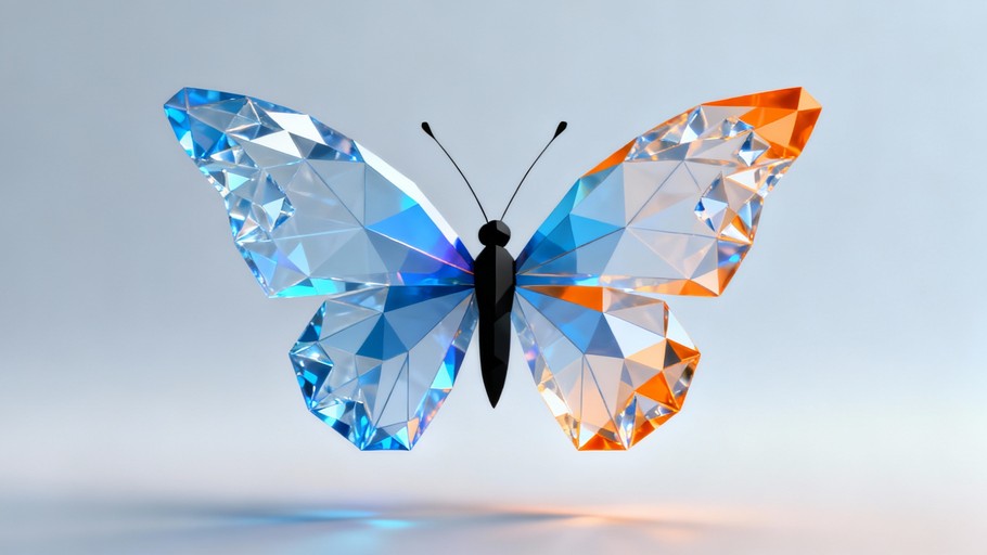 Free Crystalline Butterfly Art Image - Butterfly, Pixel, Geometric ...