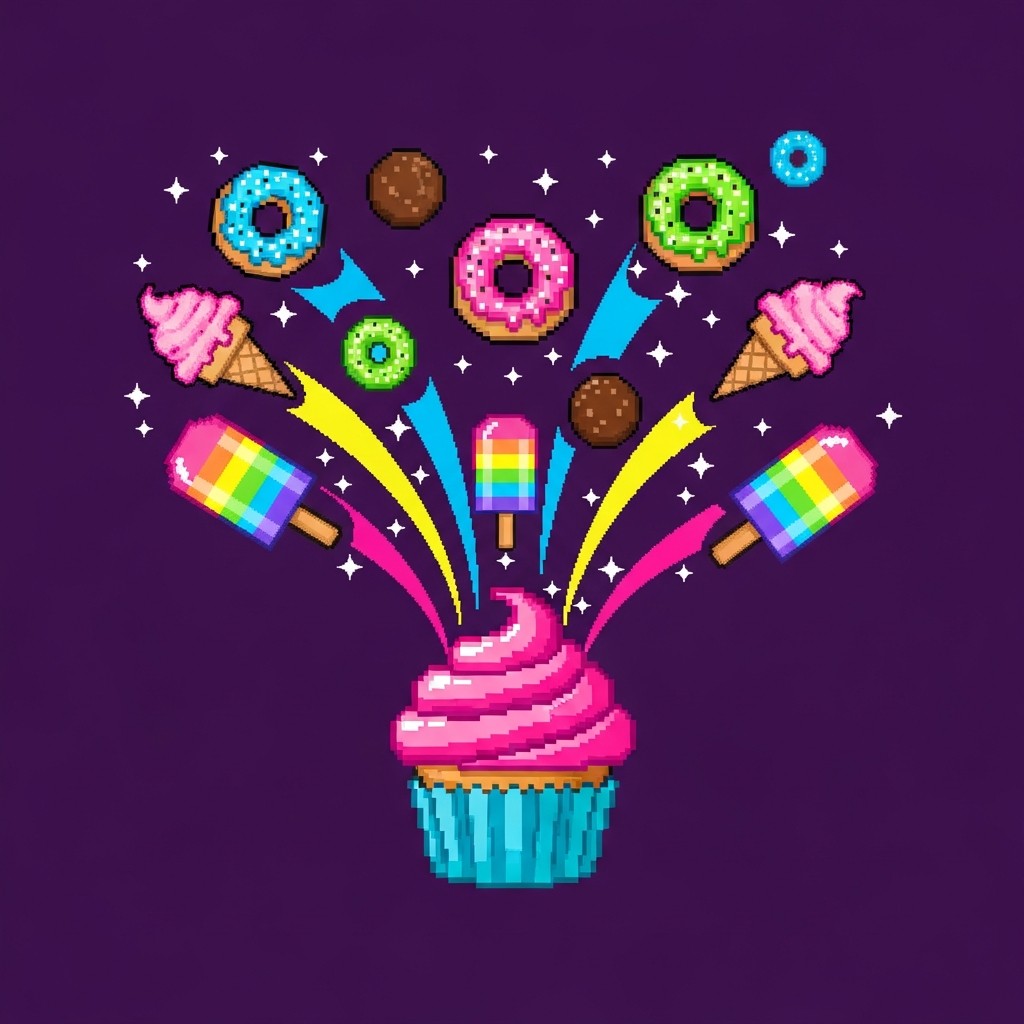 Free Sweet Pixel Explosion Photo - Cupcake, Pixel, Explosion | Download ...