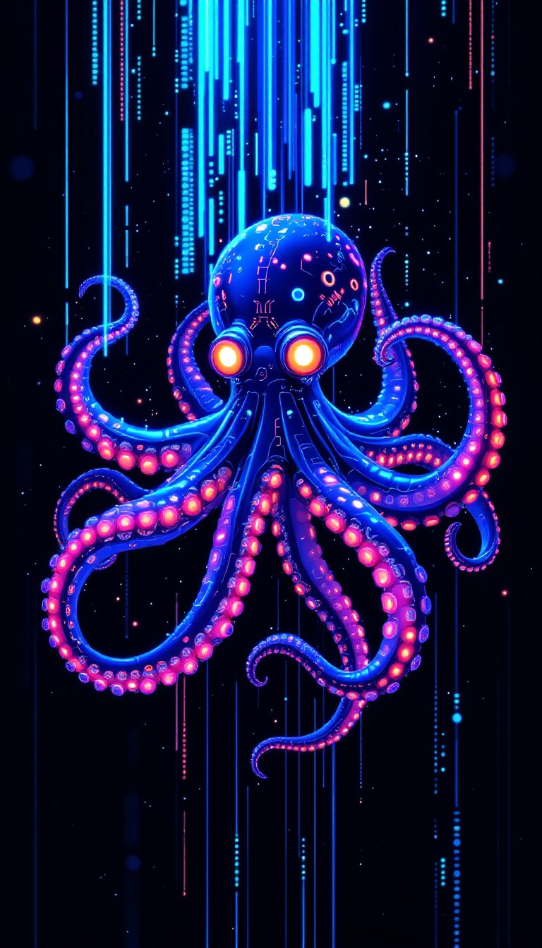 Free Neon Cyber Octopus Image - Octopus, Cyberpunk, Digital | Download ...