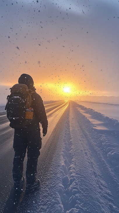 Free Winter Sunrise Journey Image - Winter, Sunrise, Traveler ...