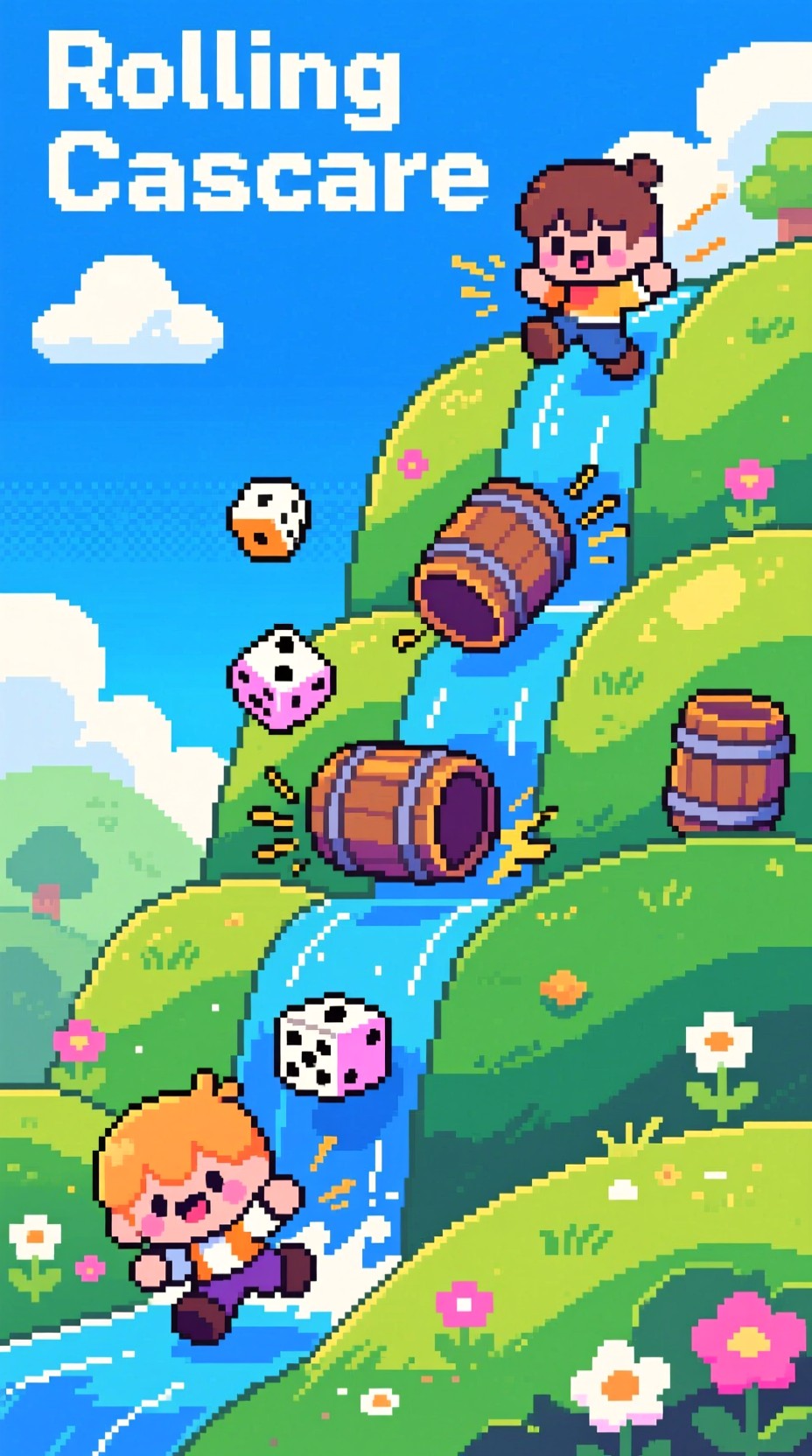 Free Cascading Pixel Adventure Image - Pixelart, Cascade, Dice ...
