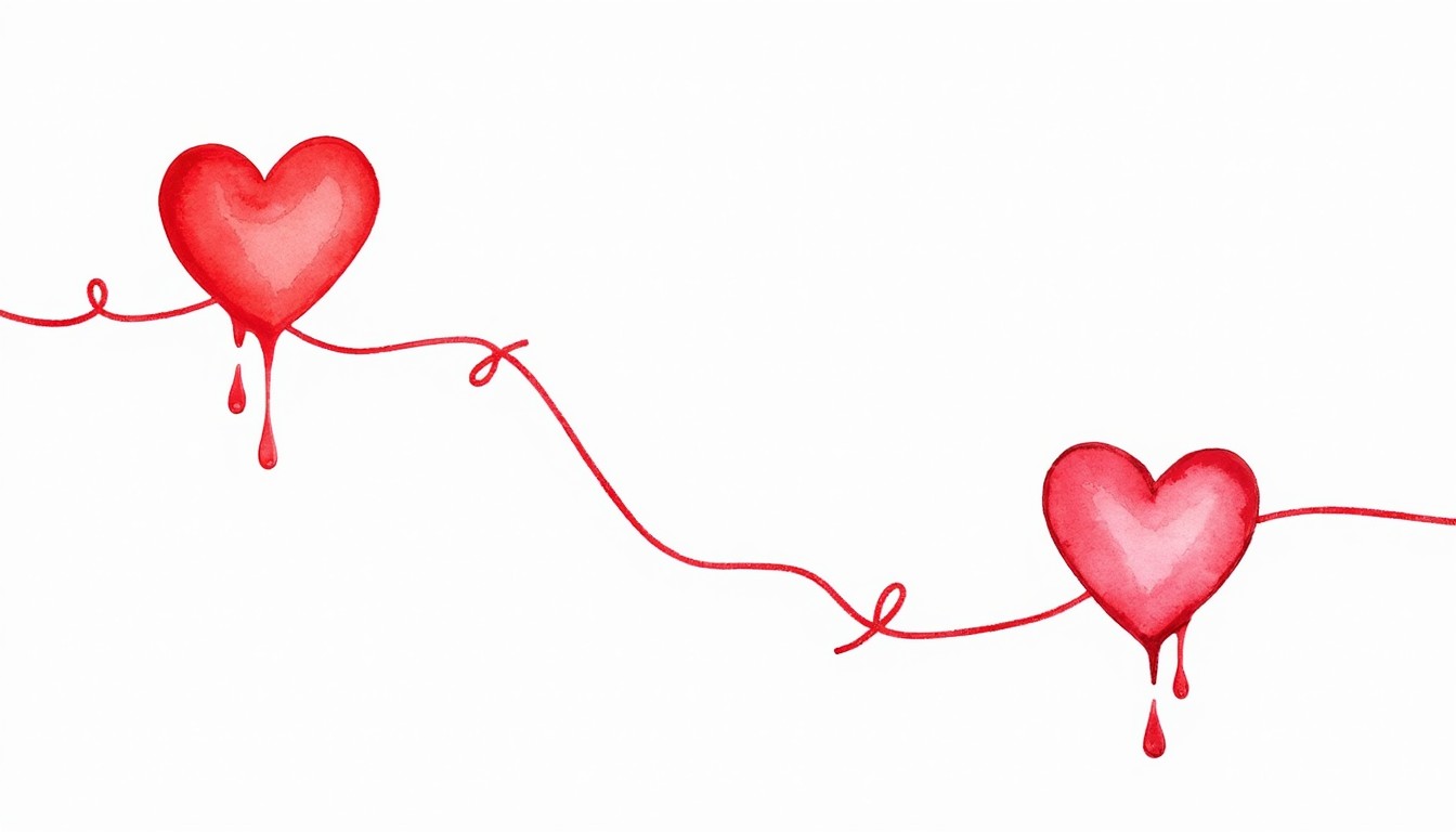 Free Connected Bleeding Hearts Image - Hearts, Watercolor, Minimal ...
