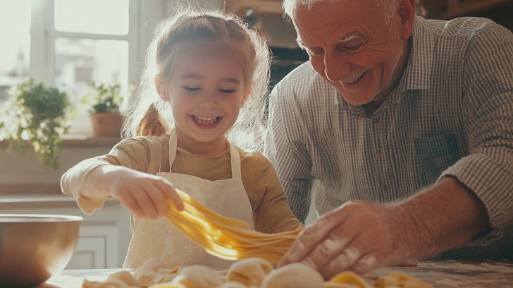 Free Grandfather, granddaughter cooking Image - Grandfather ...