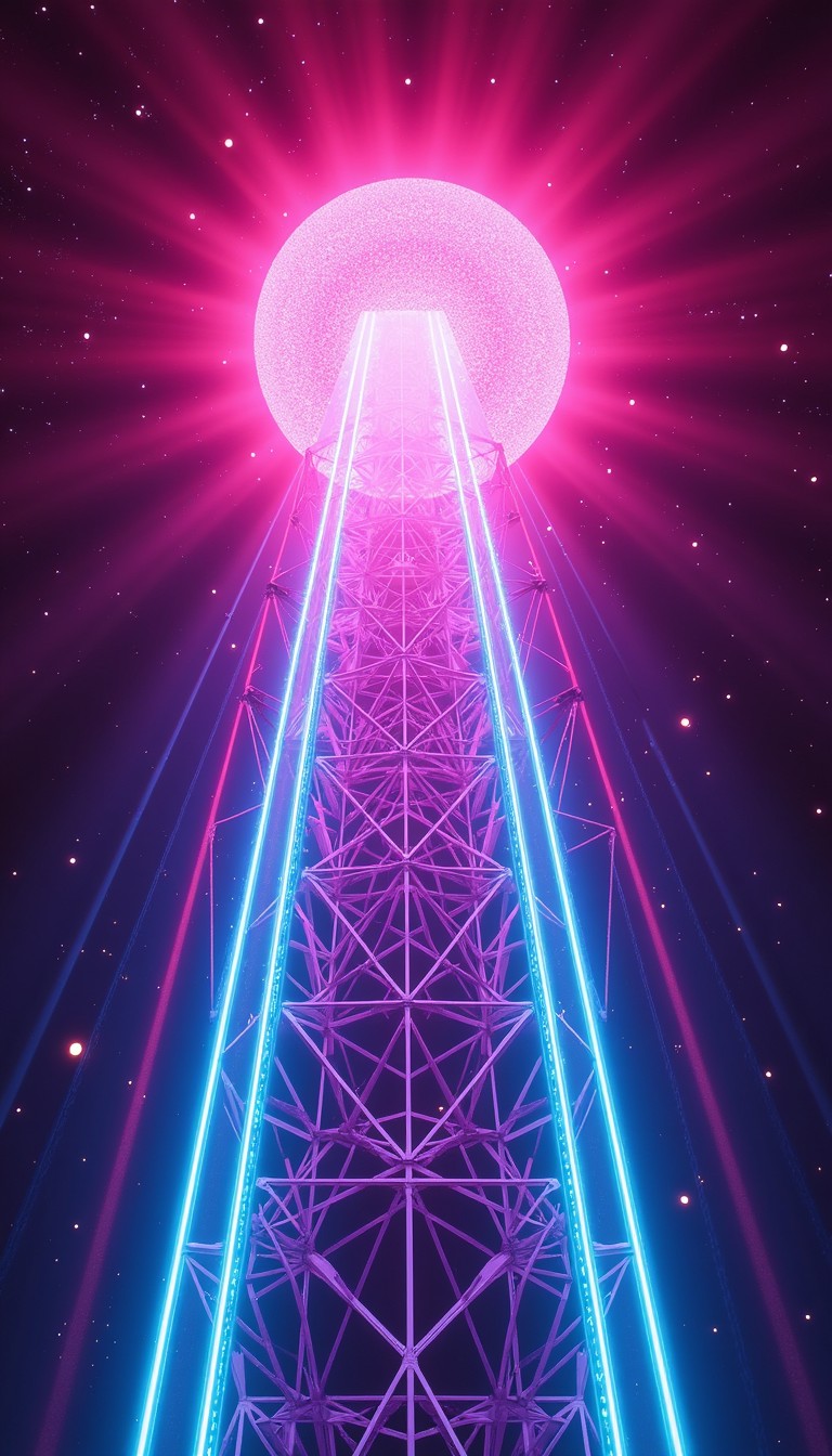 Free Digital Sun Beacon Image - Neon, Holographic, Cyberpunk | Download ...