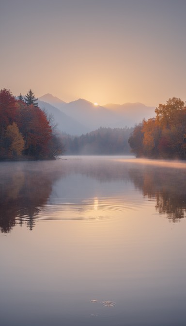 Free Misty Mountain Dawn Image - Sunrise, Autumn, Lake | Download at ...