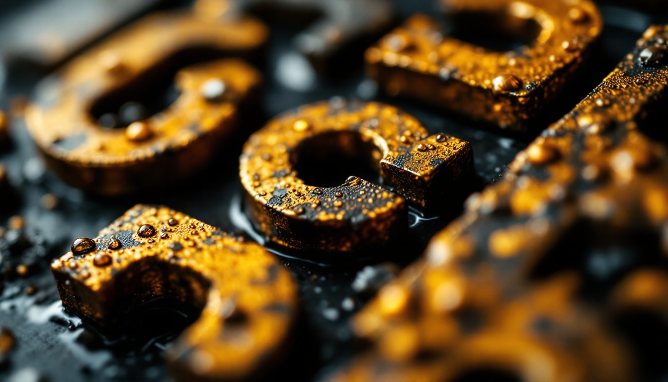 Free Metallic Typography Macro Image - Letterpress, Typography, Gold ...