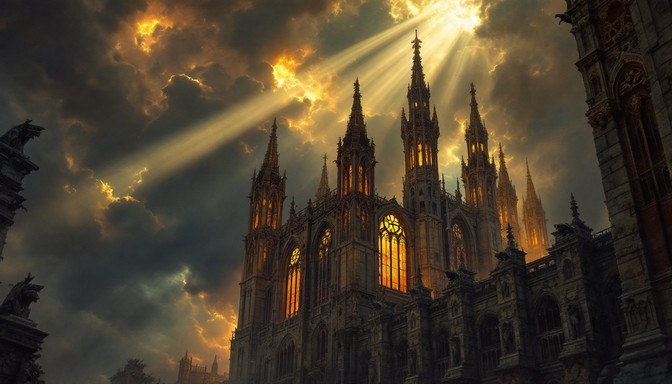 Free Gothic Cathedral Sunset Image - Gothic, Cathedral, Spires ...