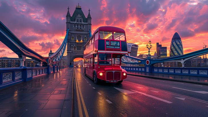 Free Iconic London Sunset Image - London, Sunset, Bus | Download at ...