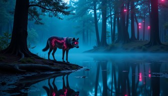 Free Neon Wolf Reflection Image - Wolf, Neon, Reflection | Download at ...