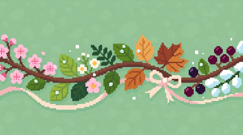 Free Seasonal Pixel Garland Photo - Pixel, Garland, Botanical ...