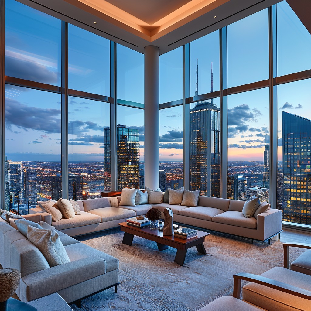 Free Luxurious Urban Living Image - Interior, Skyline, Twilight ...