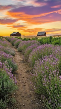 Free Lavender Field Sunset Image - Sunset, Lavender, Barn | Download at ...