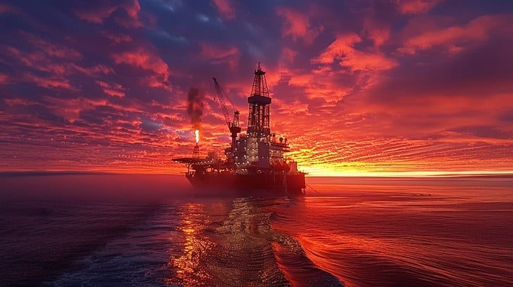 Free Oil Rig Sunset Image - Sunset, Ocean, Oil | Download at StockCake